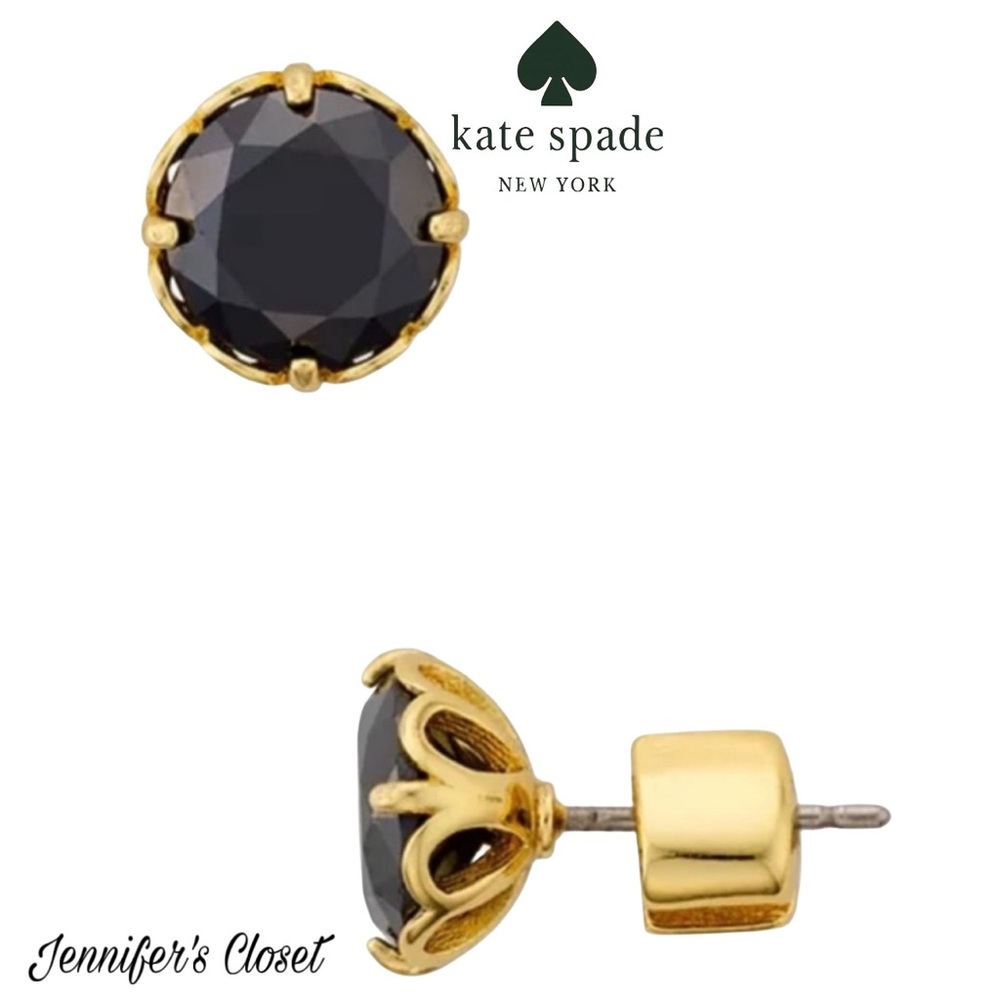 Kate Spade Black and Gold Stud Earrings NWT